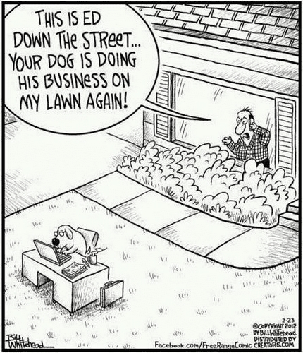 Cartoon - dog doing business