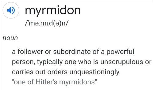 Myrmidon meaning