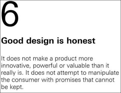 Good design is honest