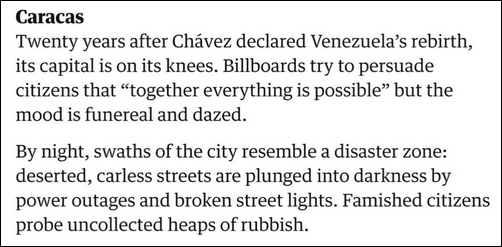 Caracas 'a disaster zone'