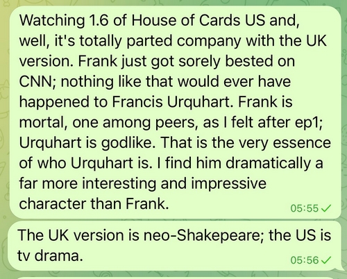 House of Cards - US v UK