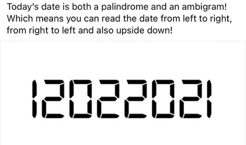 Palindromic ambigram date