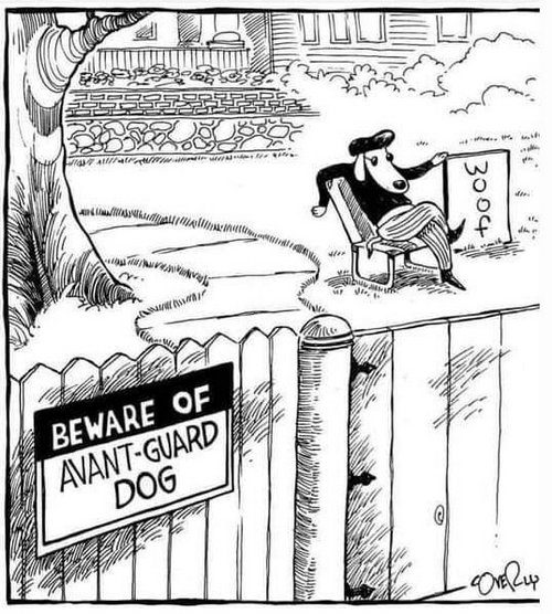 Avant guard dog cartoon