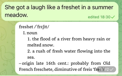 Laugh like a freshet