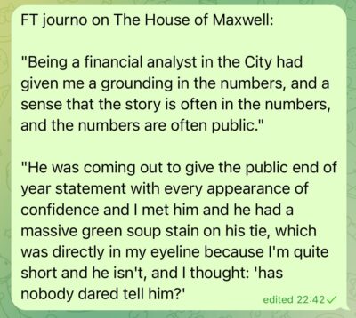 Robert Maxwell and the soup