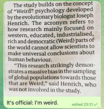 "Weird" psychology