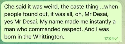 Mr Desai and the caste thing