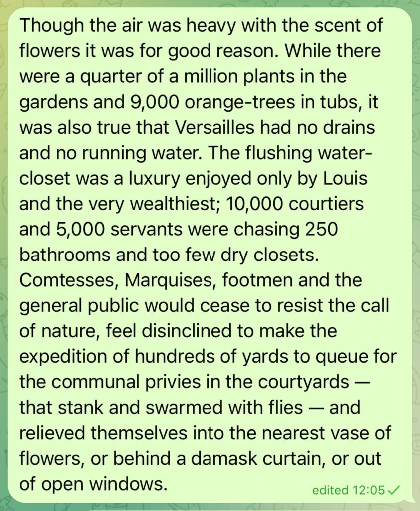 The stink of Versailles