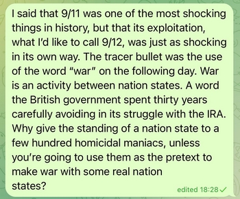 Using the word "war"