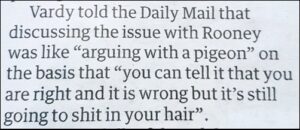 Mrs Vardy, Mrs Rooney & the pigeon
