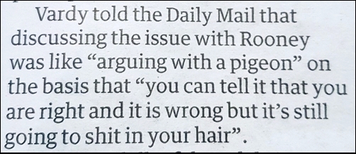 Mrs Vardy, Mrs Rooney & the pigeon