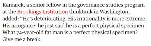Trump - 74 year old fat perfect specimen