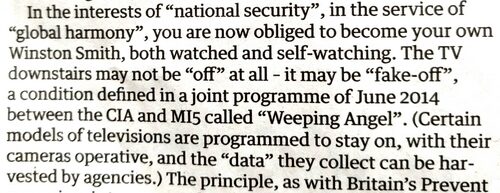 CIA, MI5 and 'weeping angel' watching you