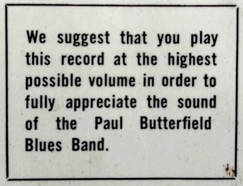 Paul Butterfield Blues Band LP note
