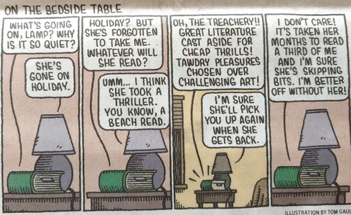 Holiday reading cartoon