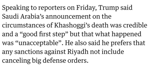 Trump on Kashoggi
