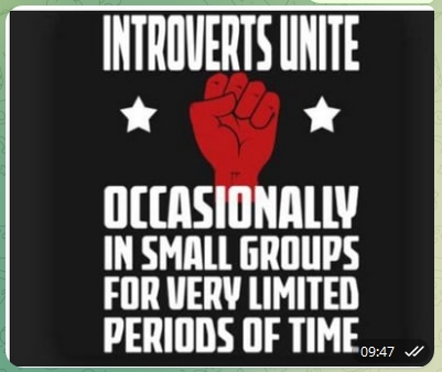 Introverts unite joke