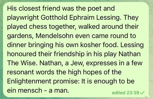 Mendelsohn and Lessing - Be ein mensch
