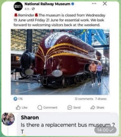 Railway Museum closed