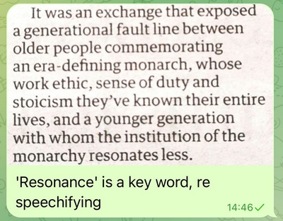 Resonance in speeches