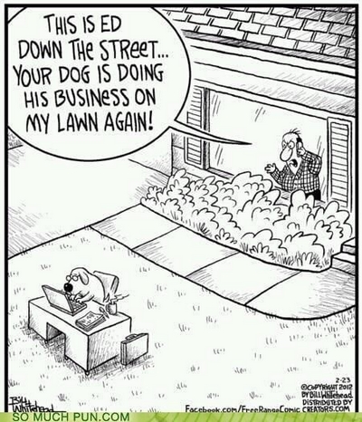 Dog doing business cartoon