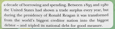 Reaganism turns world #1 creditor nation into #1 debtor nation