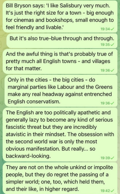 Bill Bryson on Salisbury