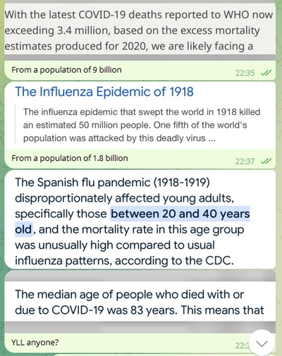 Comparing Covid with Spanish Flu