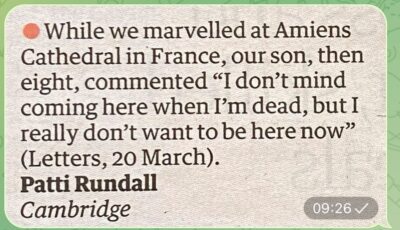 Eight year old cathedral lover