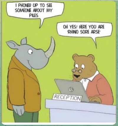 Rhino sore arse cartoon