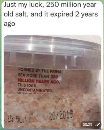 250 million year old salt sell-by