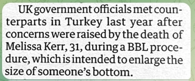 Died for a bigger bum