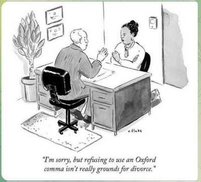 Oxford comma divorce cartoon