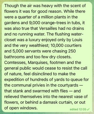 The stink of Versailles