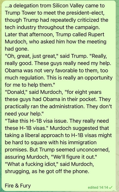 Fire & Fury, Murdoch & Trump