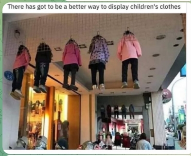 How not to display children's clothes