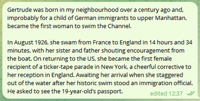 First woman to swim the Channel