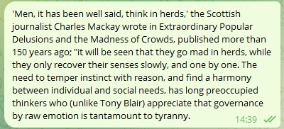 men think in herds - Charles Mackay