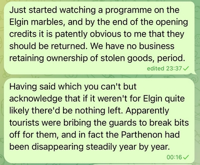 Return the Elgin marbles