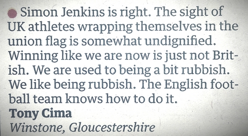 England likes being rubbish letter