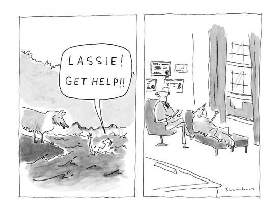 Lassie get help cartoon
