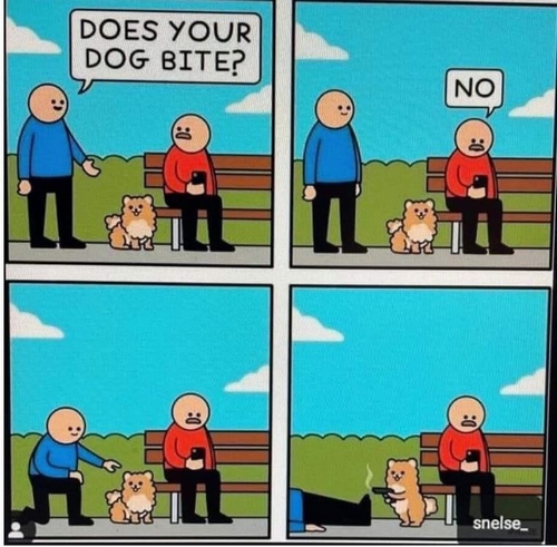 Does your dog bite cartoon