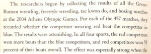 Reds beat blues - colour bias