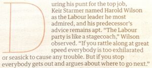 Wilson and the Labour Party stagecoach