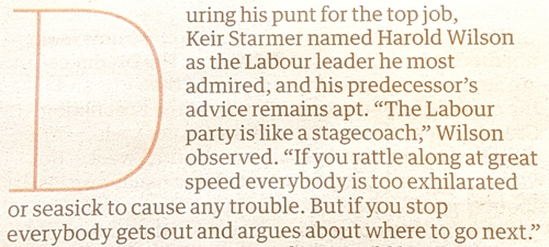 Wilson and the Labour Party stagecoach