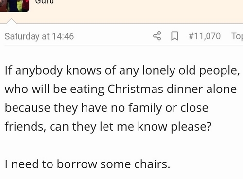 Lonely old at Christmas joke