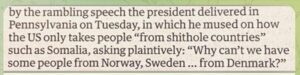 Trump and shithole countries