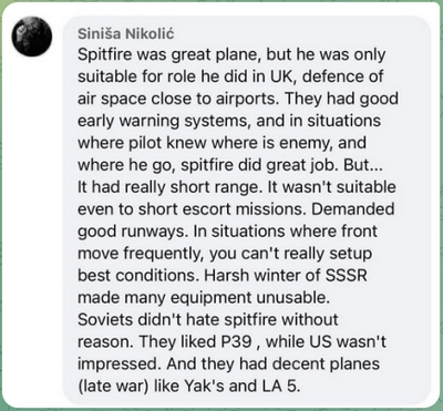 Spitfire was great plane