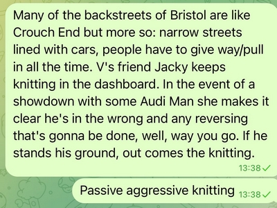 Passive aggressive knitting