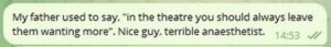 Nice guy terrible anaesthetist gag